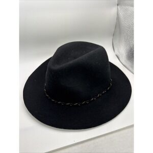 Nine West Black Wool Cloche Hat with Ribbon Accent Women's One Size Winter